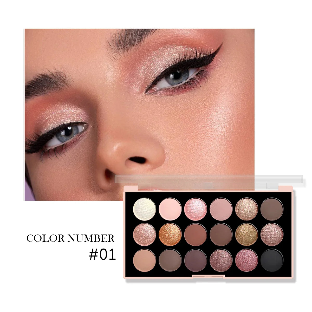 Eighteen Color Earth Tone Long Lasting Waterproof Eyeshadow Makeup Palette