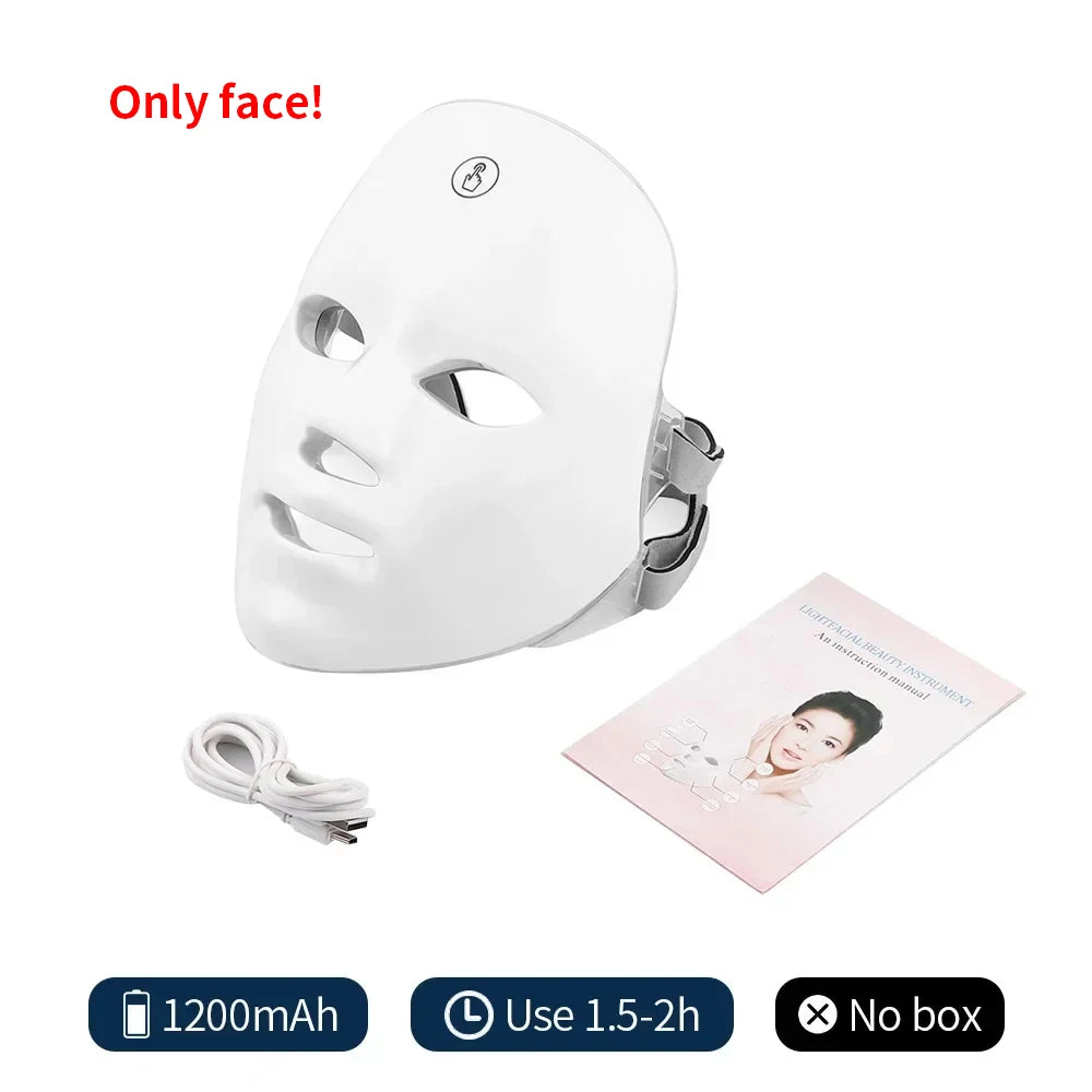 Wireless LED Photon Face Neck Beauty Mask Device