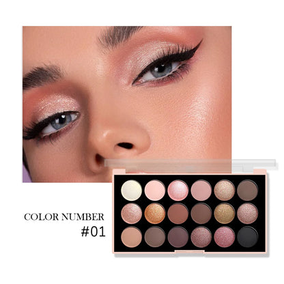Eighteen Color Earth Tone Long Lasting Waterproof Eyeshadow Makeup Palette