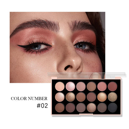 Eighteen Color Earth Tone Long Lasting Waterproof Eyeshadow Makeup Palette