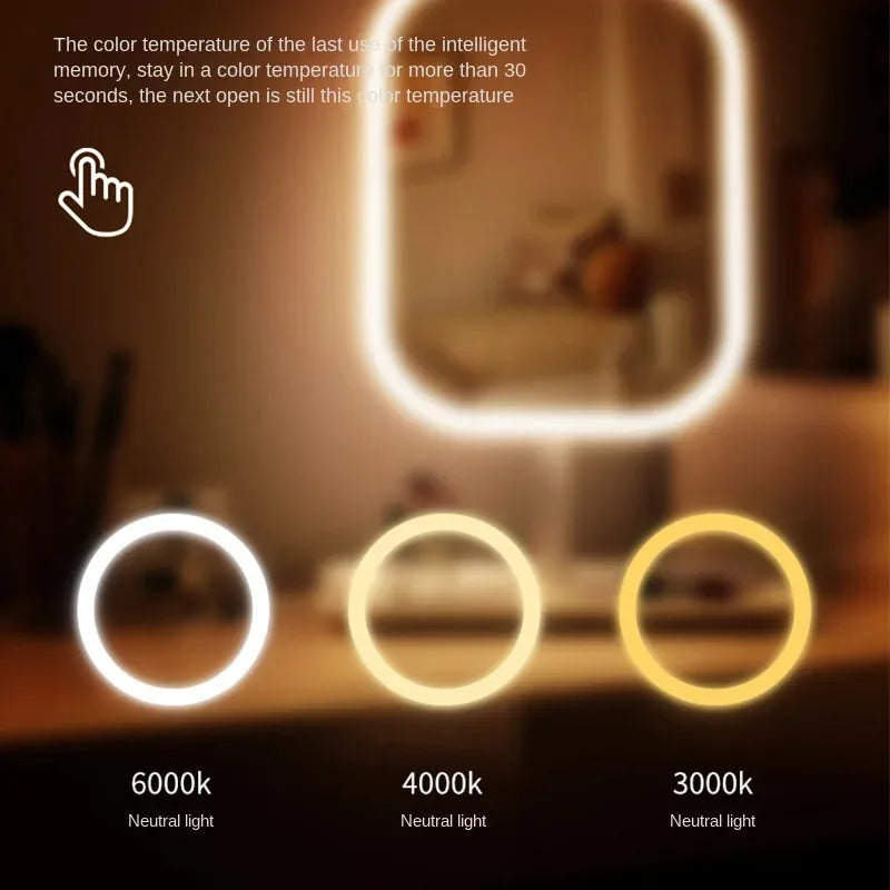 LED Makeup Mirror Touch Control Desktop Vanity Light