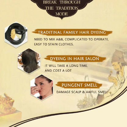 3 In 1 Black Hair Dye Shampoo Care