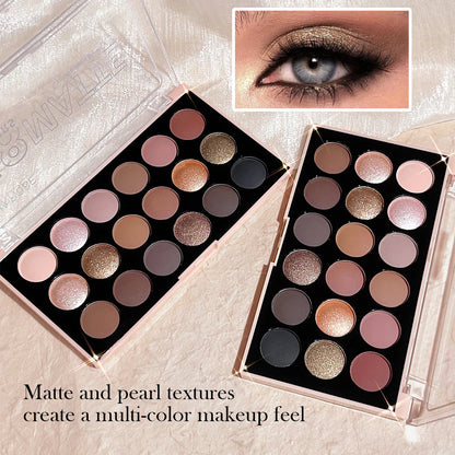 Eighteen Color Earth Tone Long Lasting Waterproof Eyeshadow Makeup Palette