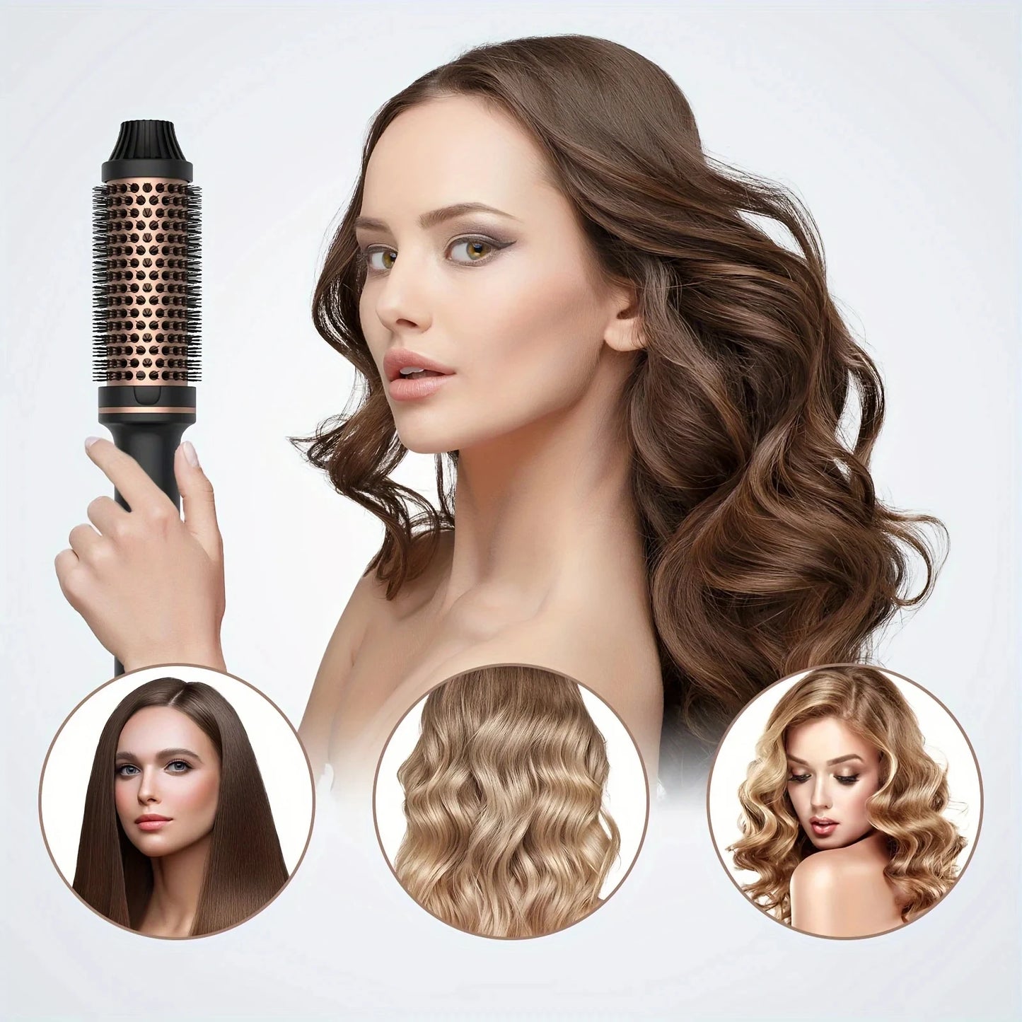 Heated Hair Brush Curler Straightener Comb