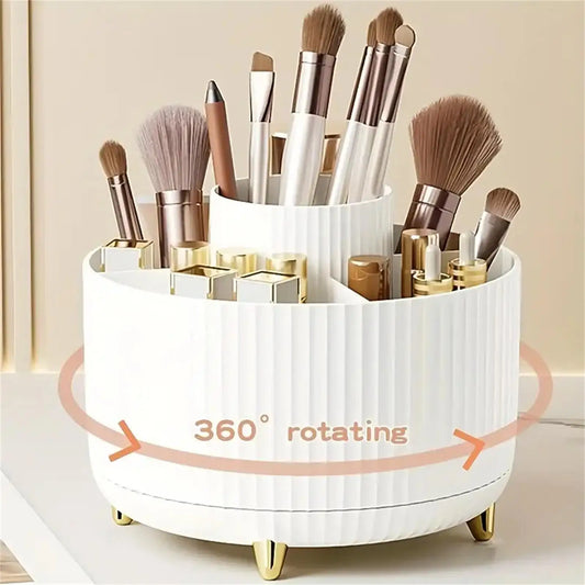 Rotating Makeup Organizer Five Compartment Cosmetic Storage Holder