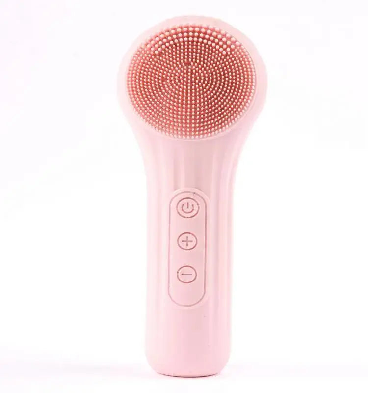 Electric Silicone Face Cleansing Brush Heated Vibrating Scrubber