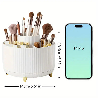 Rotating Makeup Organizer Five Compartment Cosmetic Storage Holder