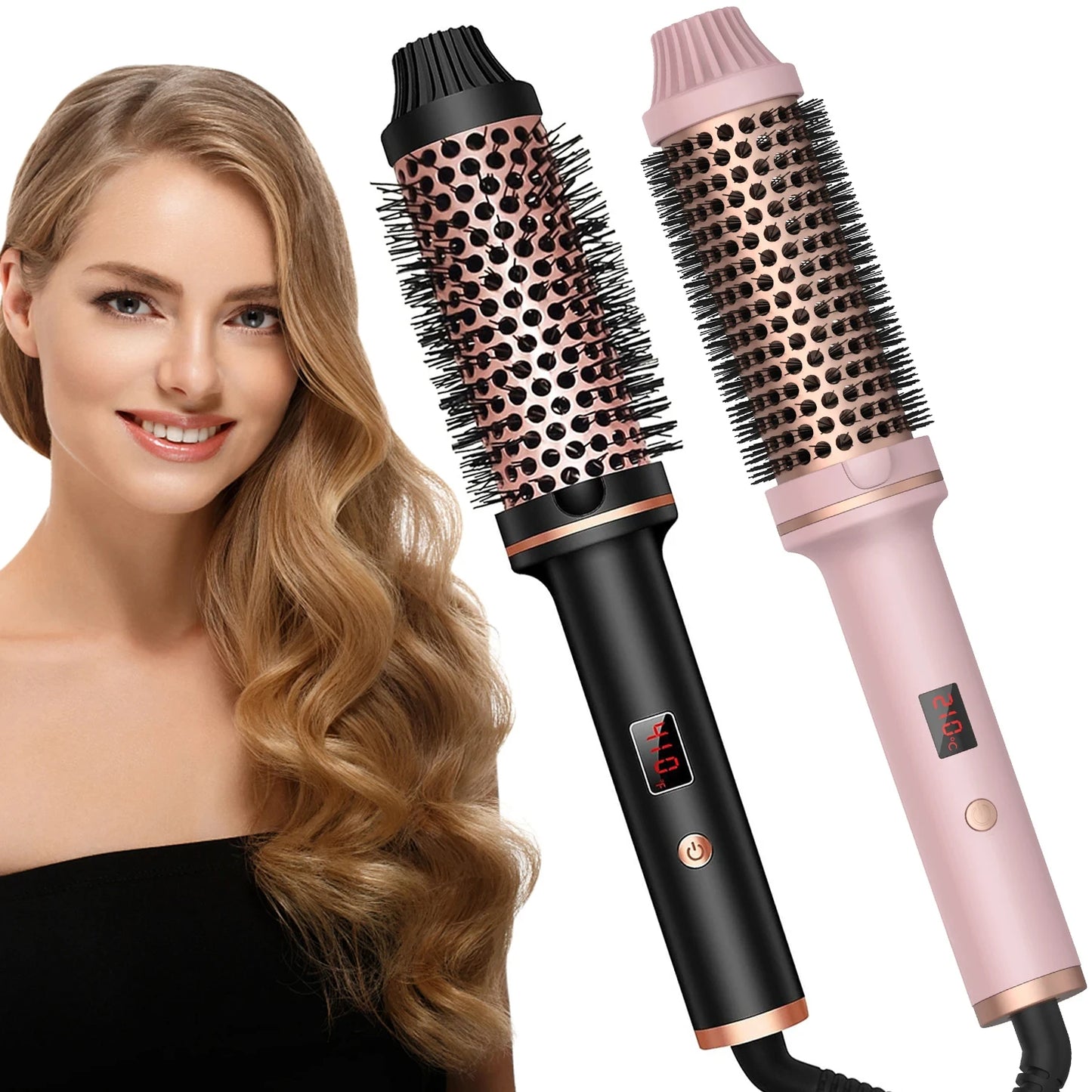 Heated Hair Brush Curler Straightener Comb