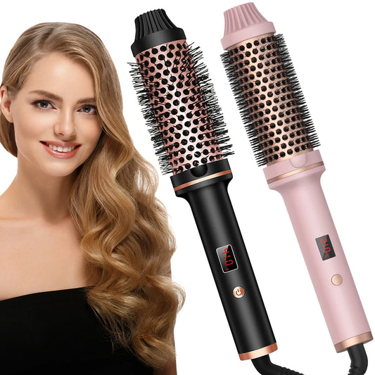 Heated Hair Brush Curler Straightener Comb