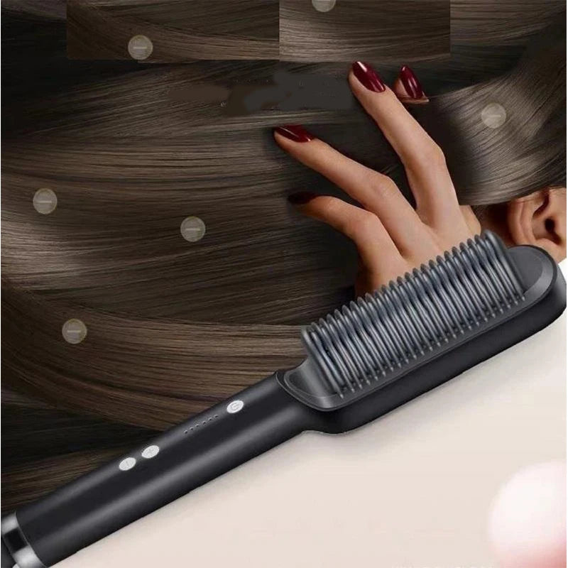 Ceramic Hair Straightener Brush Fast Heating Tool