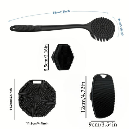 Four Piece Soft Silicone Bath Brush Shower Set