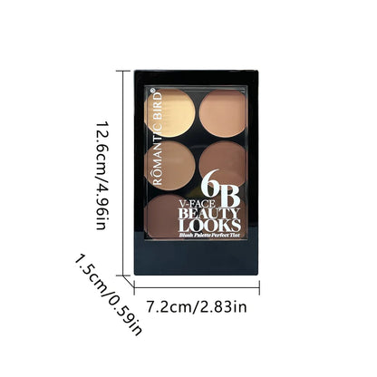 6 Colors Highlight Contouring Powder Palette