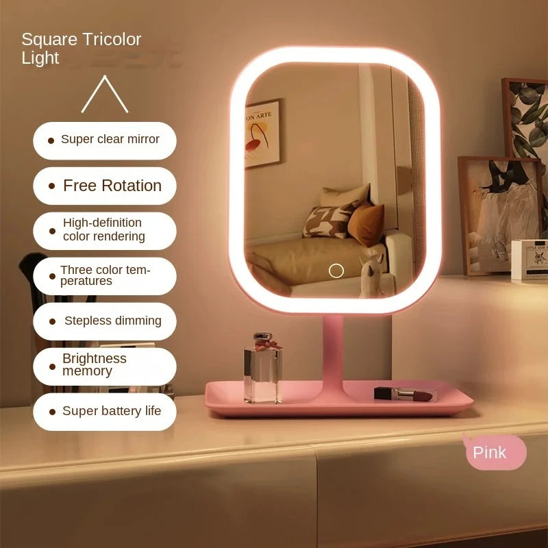 LED Makeup Mirror Touch Control Desktop Vanity Light