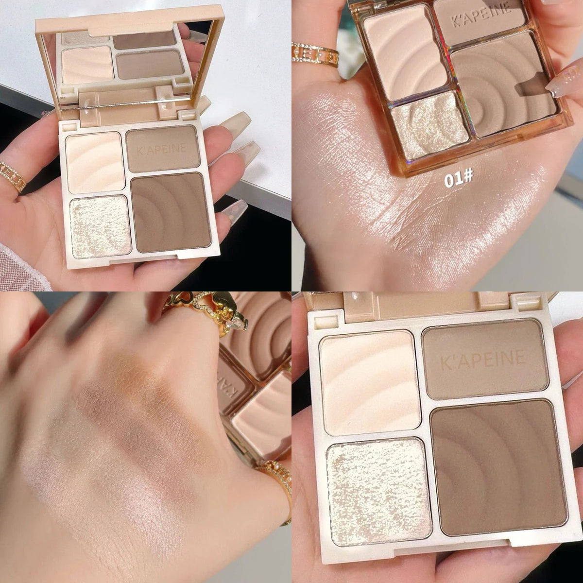 Four Color Highlighter Contour Palette