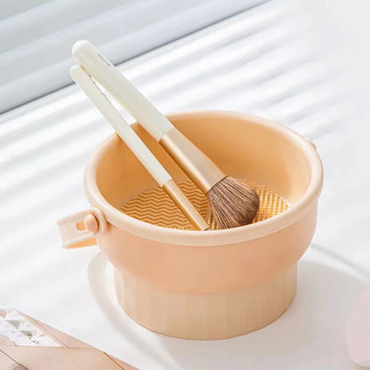 Makeup Brush Cleaning Bowl Silicone Drying Storage Set