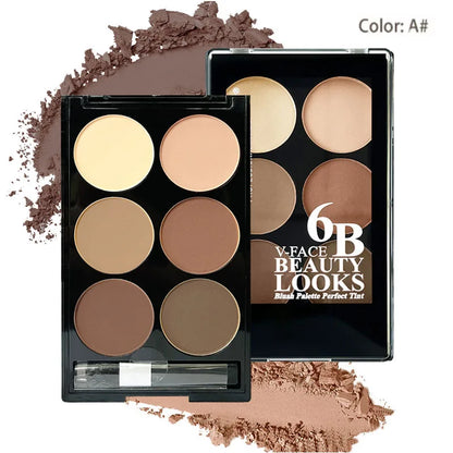 6 Colors Highlight Contouring Powder Palette