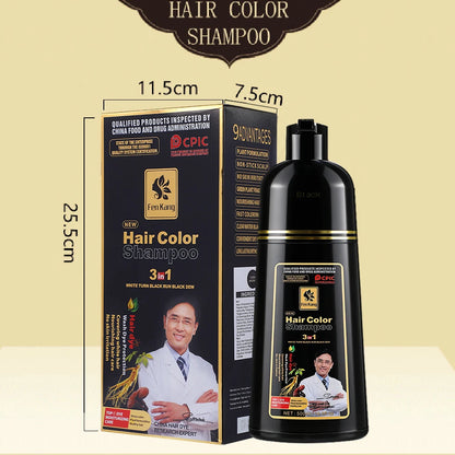 3 In 1 Black Hair Dye Shampoo Care