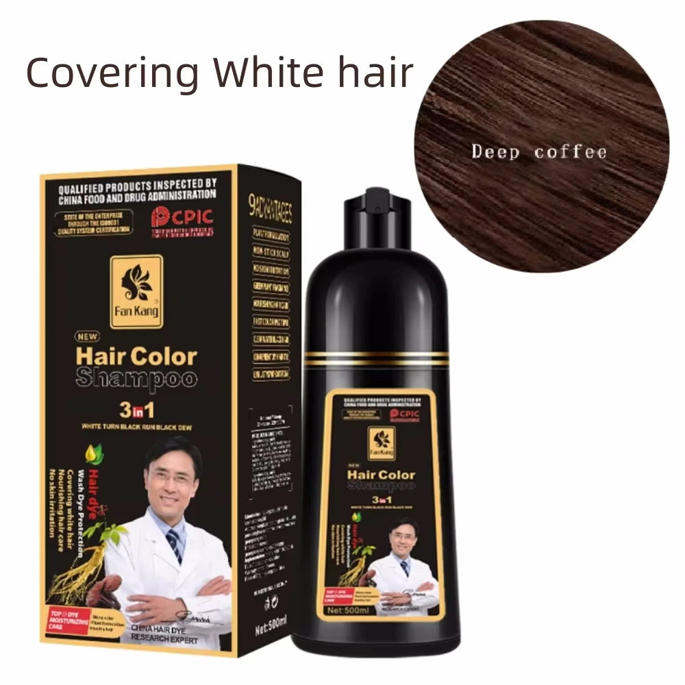 3 In 1 Black Hair Dye Shampoo Care