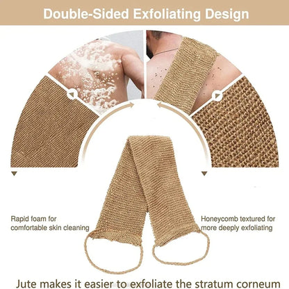 Hemp Back Scrubber Exfoliating Loofah Bath Cleaning Kit