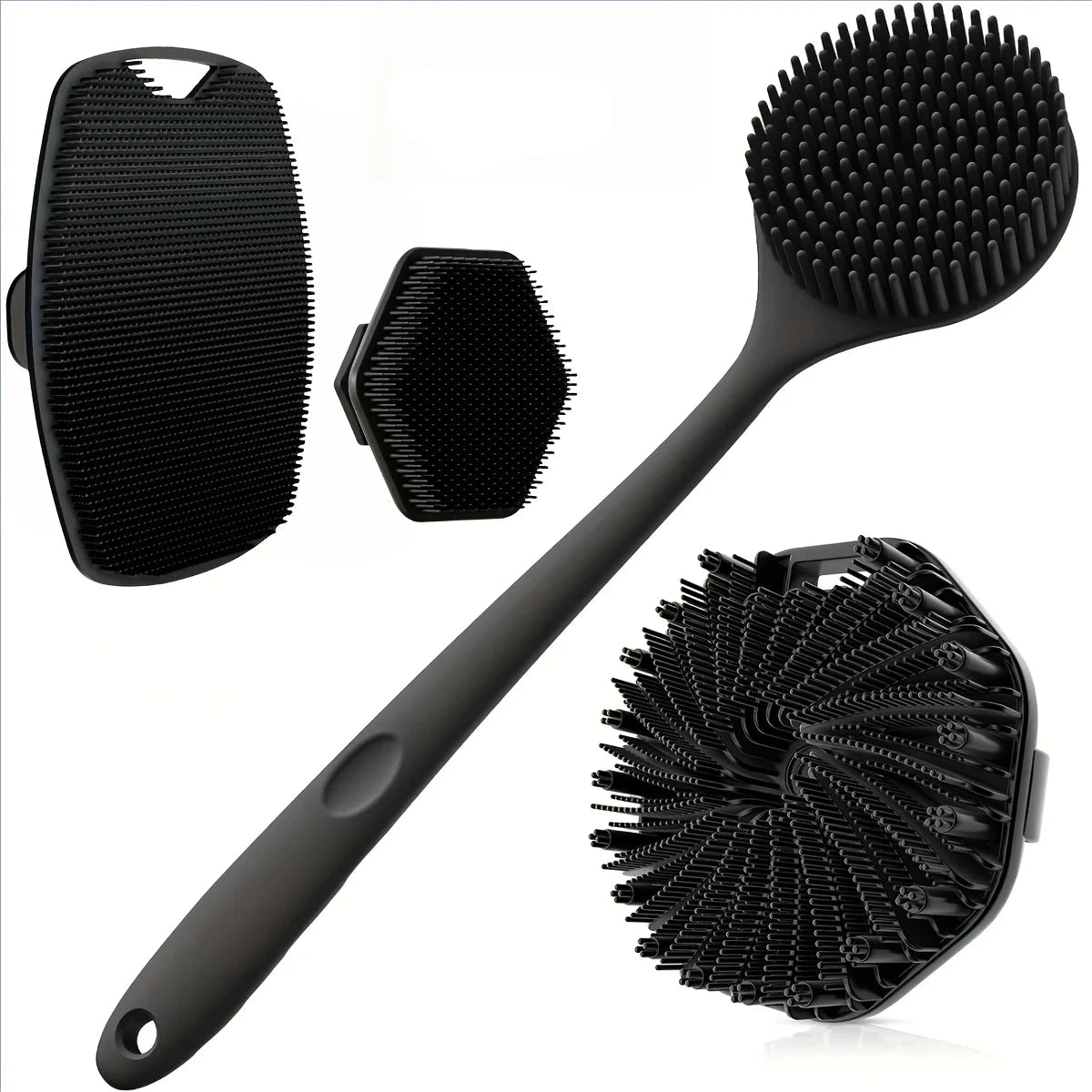 Four Piece Soft Silicone Bath Brush Shower Set