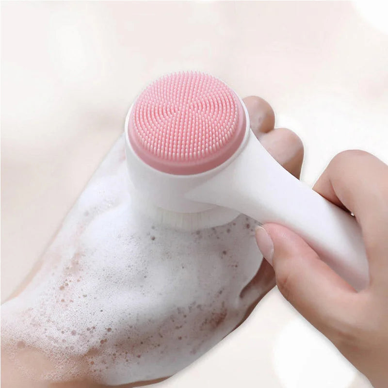 Double Sided Silicone Facial Cleansing Brush Exfoliator Massager