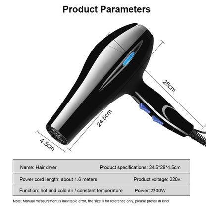 Professional Ionic Hair Dryer Foldable Hot Cold Blower