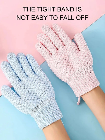 Five Finger Exfoliating Shower Gloves Rubbing Bath Scrub