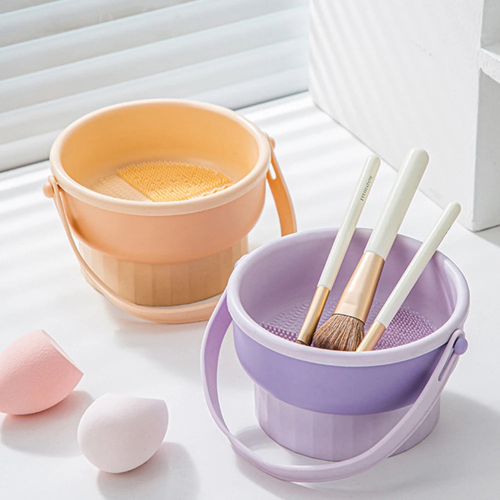 Makeup Brush Cleaning Bowl Silicone Drying Storage Set