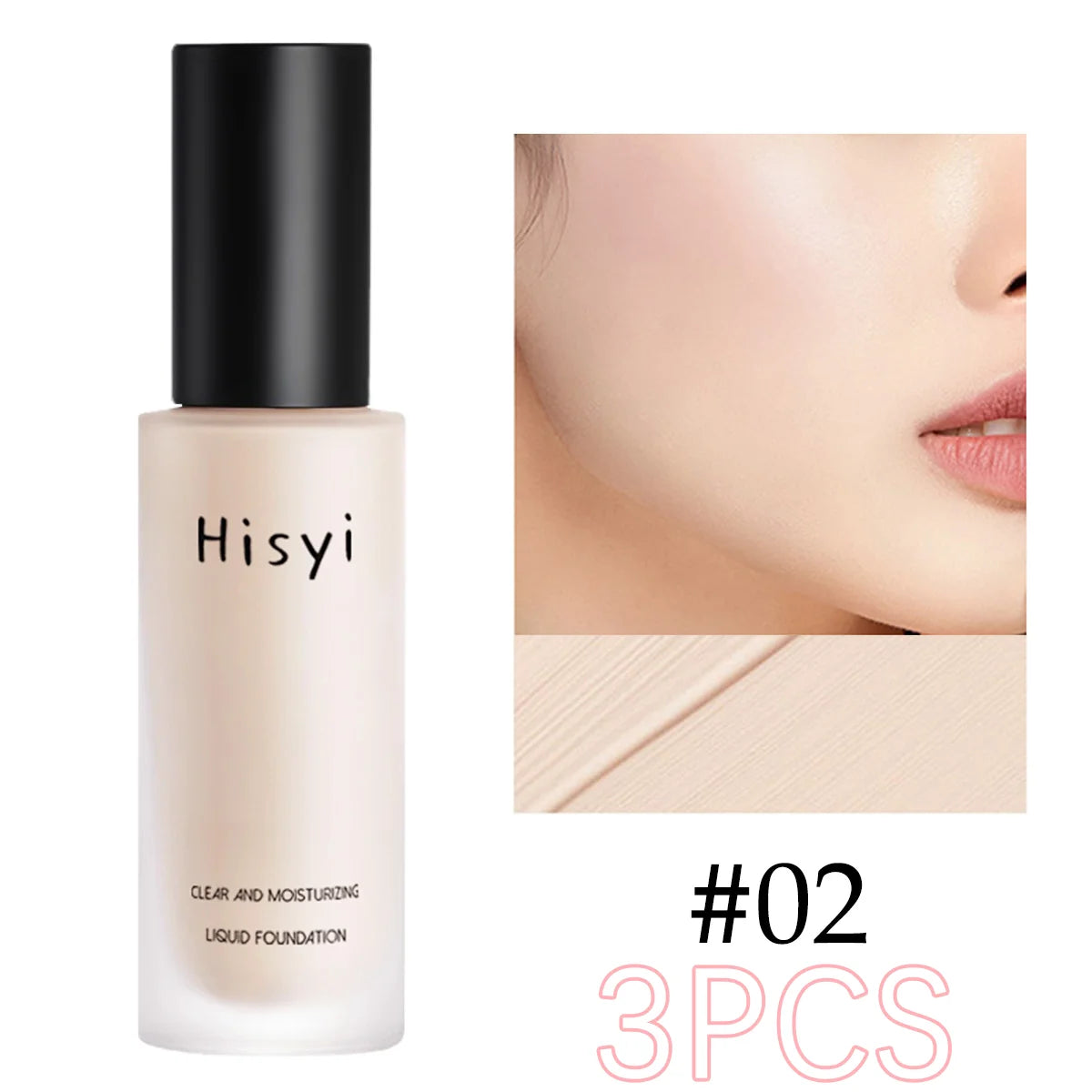 Natural Liquid Foundation Smooth Concealer Long Lasting Lightweight Face Makeup