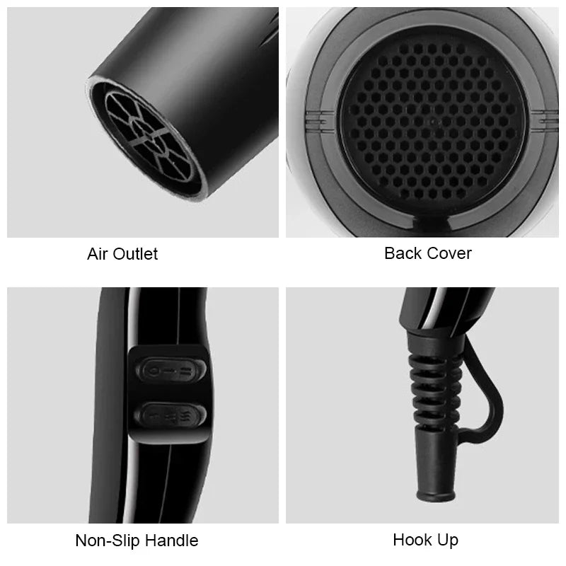Professional Ionic Hair Dryer Foldable Hot Cold Blower