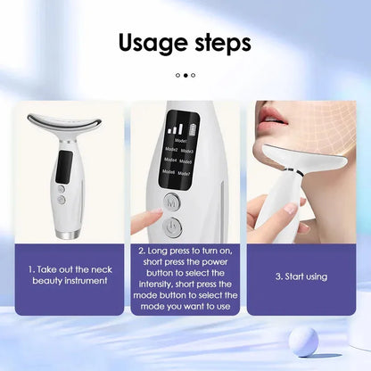 LED Face Neck Massager Light Therapy Beauty Device