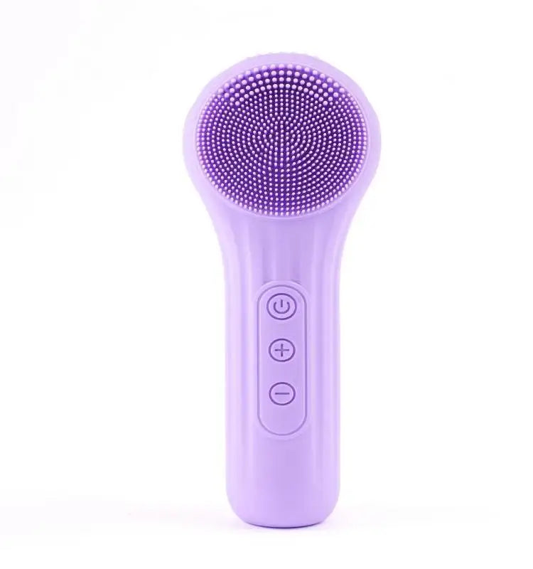 Electric Silicone Face Cleansing Brush Heated Vibrating Scrubber