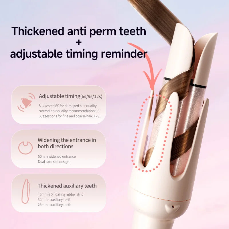 Automatic Negative Ion Curling Iron Anti Tangle Styling Wand