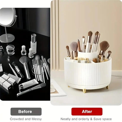 Rotating Makeup Organizer Five Compartment Cosmetic Storage Holder