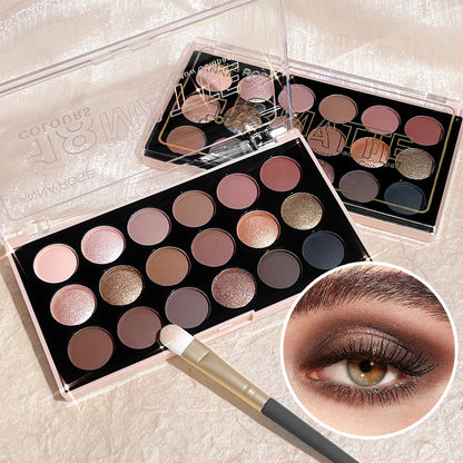 Eighteen Color Earth Tone Long Lasting Waterproof Eyeshadow Makeup Palette