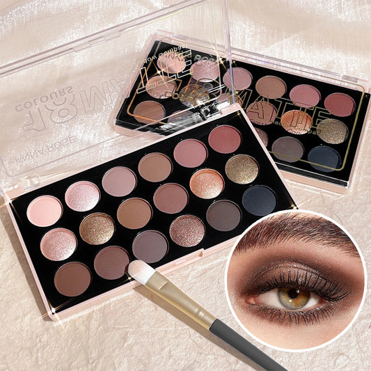 Eighteen Color Earth Tone Long Lasting Waterproof Eyeshadow Makeup Palette
