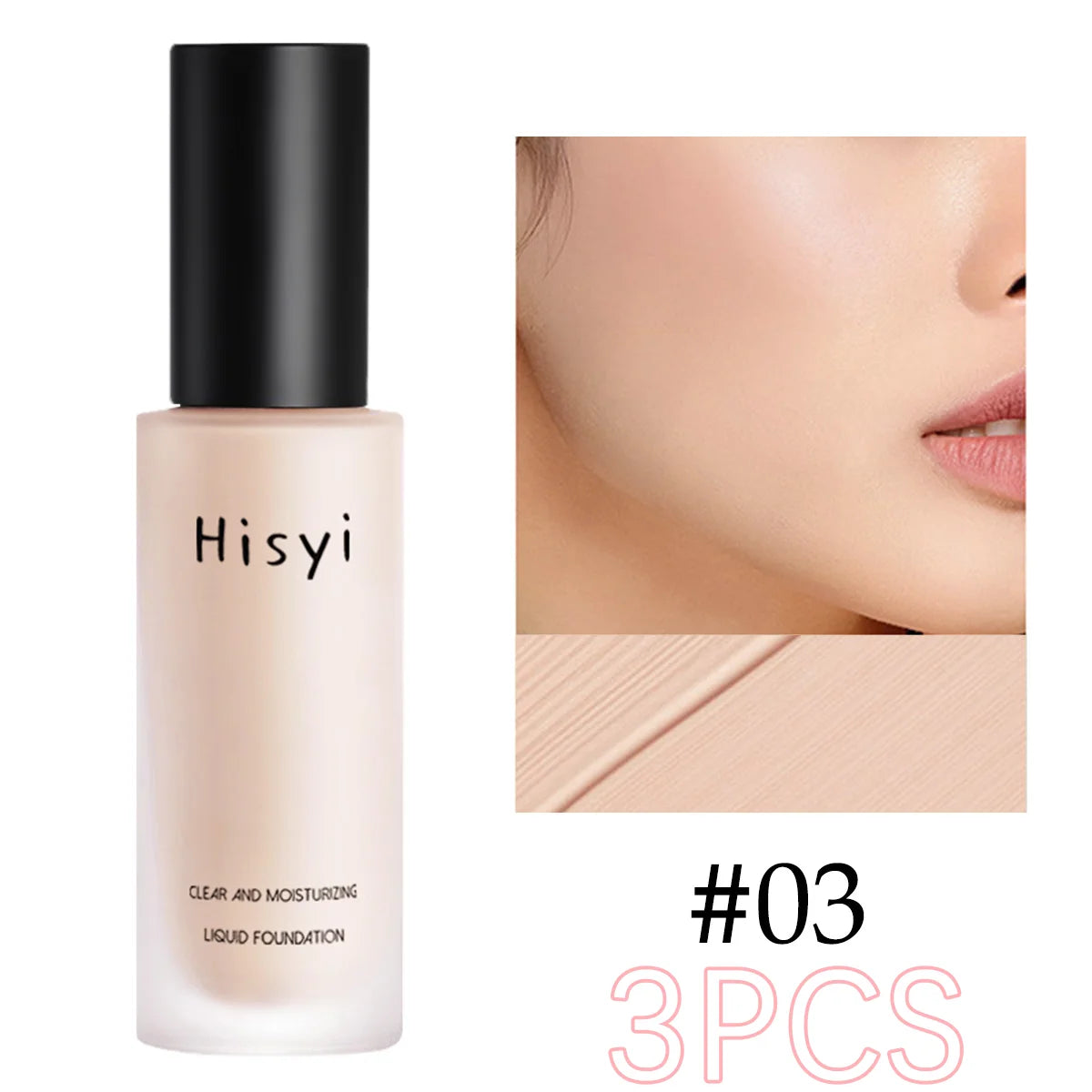 Natural Liquid Foundation Smooth Concealer Long Lasting Lightweight Face Makeup