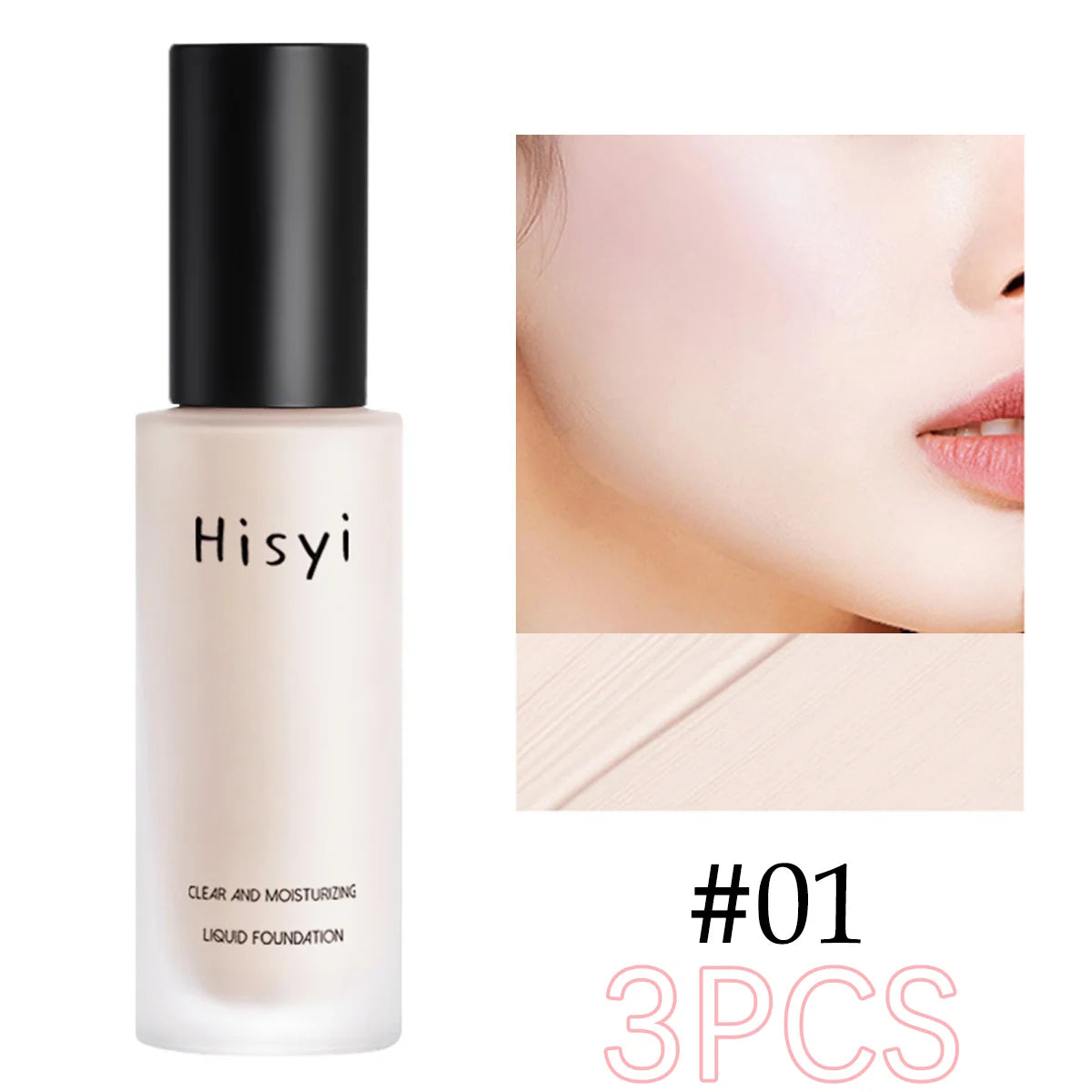 Natural Liquid Foundation Smooth Concealer Long Lasting Lightweight Face Makeup