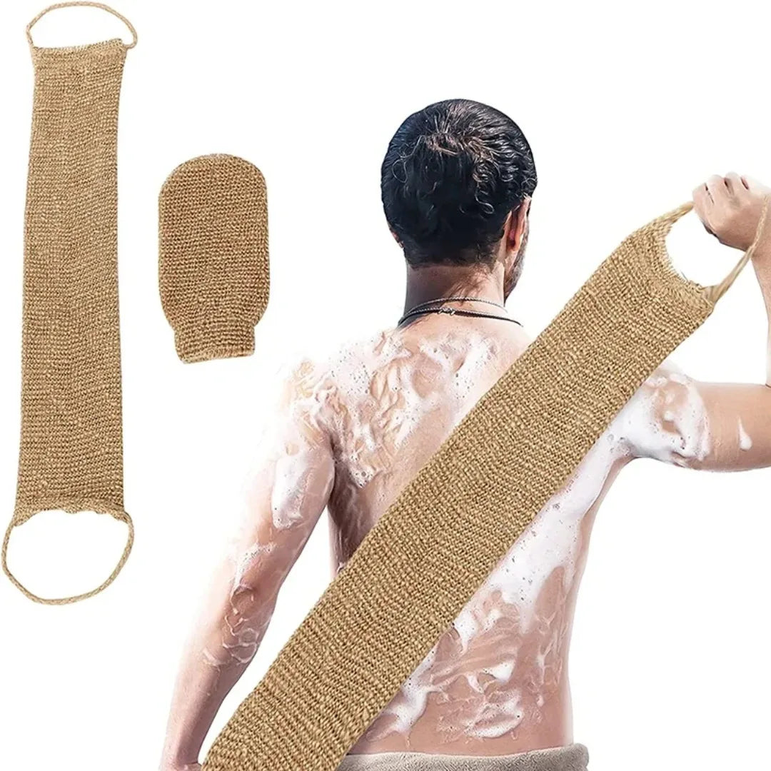 Hemp Back Scrubber Exfoliating Loofah Bath Cleaning Kit