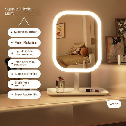 LED Makeup Mirror Touch Control Desktop Vanity Light