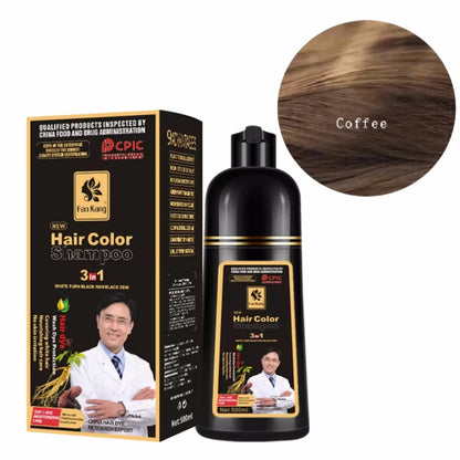 3 In 1 Black Hair Dye Shampoo Care