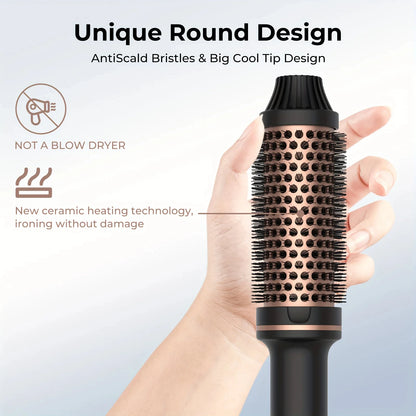 Heated Hair Brush Curler Straightener Comb