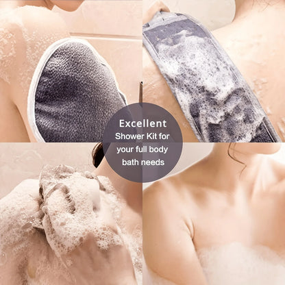 Exfoliating Body Scrubber Bath Glove Loofah Shower Set