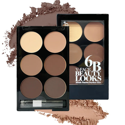 6 Colors Highlight Contouring Powder Palette