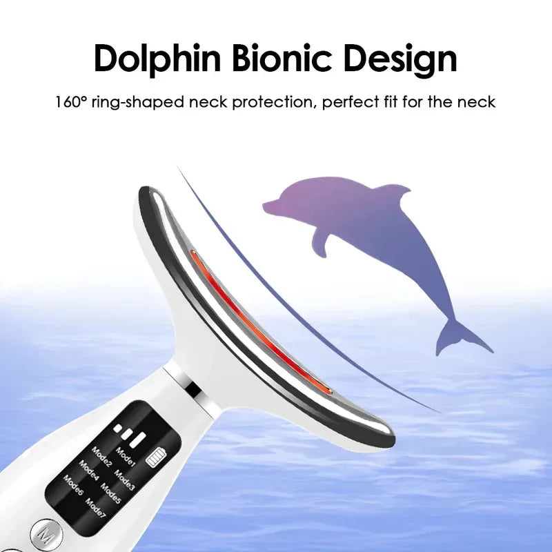 LED Face Neck Massager Light Therapy Beauty Device