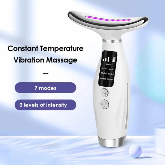 LED Face Neck Massager Light Therapy Beauty Device