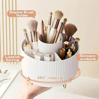 Rotating Makeup Organizer Five Compartment Cosmetic Storage Holder