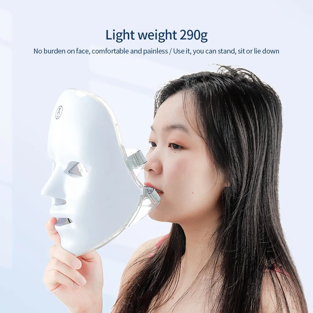 Wireless LED Photon Face Neck Beauty Mask Device